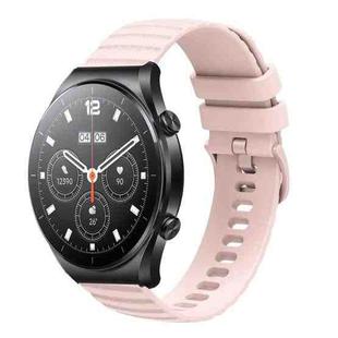 For Xiaomi MI Watch S1 Pro 22mm Wavy Dot Pattern Solid Color Silicone Watch Band(Pink)