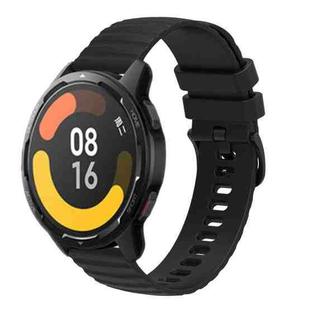 For Xiaomi MI Watch Color 2 22mm Wavy Dot Pattern Solid Color Silicone Watch Band(Black)