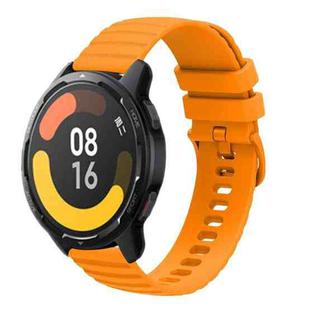 For Xiaomi MI Watch Color 2 22mm Wavy Dot Pattern Solid Color Silicone Watch Band(Yellow)