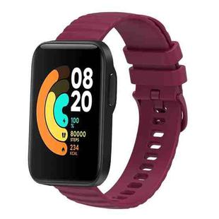 For Xiaomi MI Watch Sport 22mm Wavy Dot Pattern Solid Color Silicone Watch Band(Wine Red)