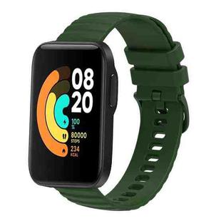 For Xiaomi MI Watch Sport 22mm Wavy Dot Pattern Solid Color Silicone Watch Band(Army Green)