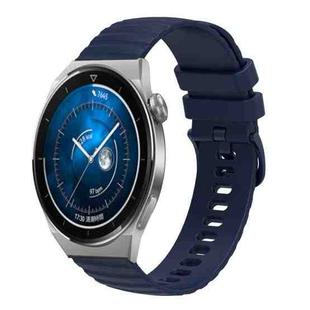 For Huawei Watch GT3 Pro 46mm 22mm Wavy Dot Pattern Solid Color Silicone Watch Band(Navy Blue)