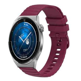 For Huawei Watch GT3 Pro 46mm 22mm Wavy Dot Pattern Solid Color Silicone Watch Band(Wine Red)