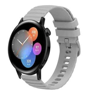 For Huawei Watch GT3 46mm 22mm Wavy Dot Pattern Solid Color Silicone Watch Band(Grey)