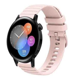 For Huawei Watch GT3 46mm 22mm Wavy Dot Pattern Solid Color Silicone Watch Band(Pink)