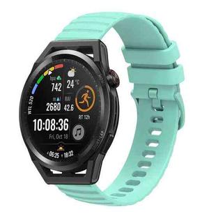 For Huawei Watch GT Runner 22mm Wavy Dot Pattern Solid Color Silicone Watch Band(Teal)