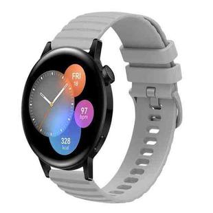 For Huawei Watch 3 22mm Wavy Dot Pattern Solid Color Silicone Watch Band(Grey)