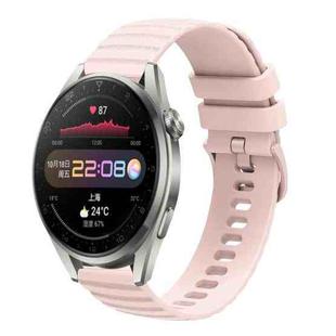 For Huawei Watch 3 Pro 22mm Wavy Dot Pattern Solid Color Silicone Watch Band(Pink)