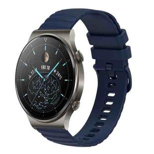 For Huawei GT2 Pro 22mm Wavy Dot Pattern Solid Color Silicone Watch Band(Navy Blue)