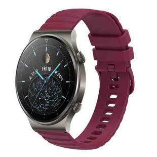 For Huawei GT2 Pro 22mm Wavy Dot Pattern Solid Color Silicone Watch Band(Wine Red)