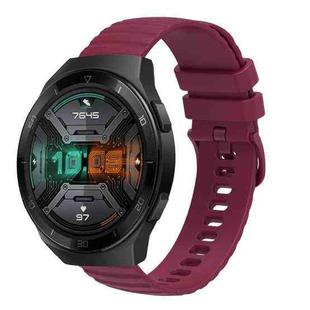 For Huawei Watch GT 2E 22mm Wavy Dot Pattern Solid Color Silicone Watch Band(Wine Red)