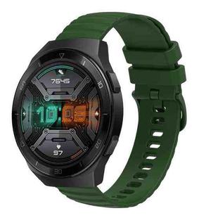 For Huawei Watch GT 2E 22mm Wavy Dot Pattern Solid Color Silicone Watch Band(Army Green)