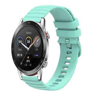 For Honor Magic Watch 2 46mm 22mm Wavy Dot Pattern Solid Color Silicone Watch Band(Teal)