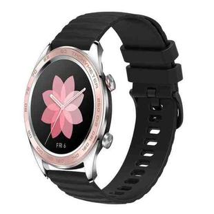 For Honor Watch Dream 22mm Wavy Dot Pattern Solid Color Silicone Watch Band(Black)