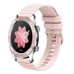 For Honor Watch Dream 22mm Wavy Dot Pattern Solid Color Silicone Watch Band(Pink)