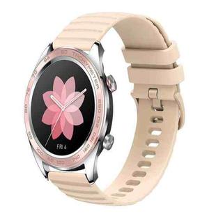 For Honor Watch Dream 22mm Wavy Dot Pattern Solid Color Silicone Watch Band(Beige)