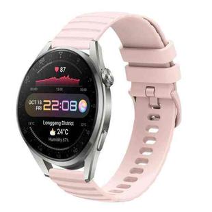 For Huawei Watch 3 Pro New 22mm Wavy Dot Pattern Solid Color Silicone Watch Band(Pink)