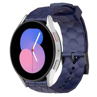 For Samsung Galaxy Watch 5 44mm 20mm Football Pattern Solid Color Silicone Watch Band(Navy Blue)