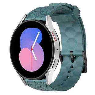 For Samsung Galaxy Watch 5 44mm 20mm Football Pattern Solid Color Silicone Watch Band(Rock Cyan)