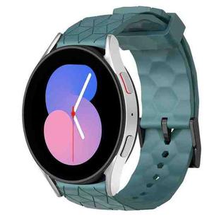 For Samsung Galaxy Watch 5 40mm 20mm Football Pattern Solid Color Silicone Watch Band(Rock Cyan)