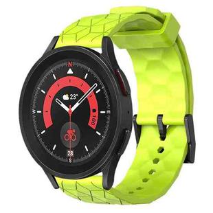 For Samsung Galaxy Watch 5 Pro 45mm 20mm Football Pattern Solid Color Silicone Watch Band(Lime Green)