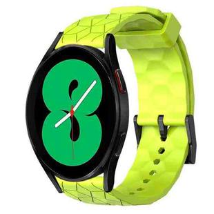 For Samsung Galaxy Watch 4 44mm 20mm Football Pattern Solid Color Silicone Watch Band(Lime Green)