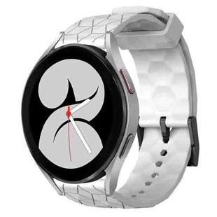 For Samsung Galaxy Watch 4 40mm 20mm Football Pattern Solid Color Silicone Watch Band(White)