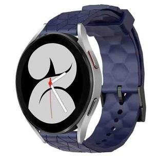 For Samsung Galaxy Watch 4 40mm 20mm Football Pattern Solid Color Silicone Watch Band(Navy Blue)