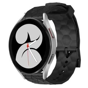 For Samsung Galaxy Watch 4 40mm 20mm Football Pattern Solid Color Silicone Watch Band(Black)