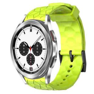 For Samsung  Galaxy Watch 4 Classic 42mm 20mm Football Pattern Solid Color Silicone Watch Band(Lime Green)