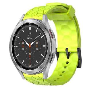 For Samsung  Galaxy Watch 4 Classic 46mm 20mm Football Pattern Solid Color Silicone Watch Band(Lime Green)