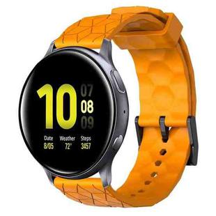 For Samsung Galaxy Watch Active 2 40mm 20mm Football Pattern Solid Color Silicone Watch Band(Yellow)