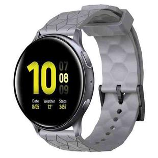 For Samsung Galaxy Watch Active 2 40mm 20mm Football Pattern Solid Color Silicone Watch Band(Grey)