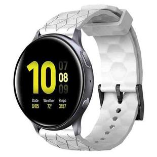 For Samsung Galaxy Watch Active 2 44mm 20mm Football Pattern Solid Color Silicone Watch Band(White)