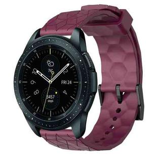 For Samsung Galaxy Watch 42mm 20mm Football Pattern Solid Color Silicone Watch Band(Wine Red)