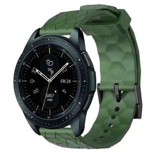 For Samsung Galaxy Watch 42mm 20mm Football Pattern Solid Color Silicone Watch Band(Army Green)