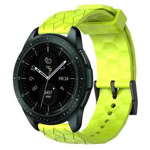 For Samsung Galaxy Watch 42mm 20mm Football Pattern Solid Color Silicone Watch Band(Lime Green)