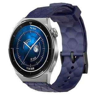 For Huawei Watch GT3 Pro 43mm 20mm Football Pattern Solid Color Silicone Watch Band(Navy Blue)