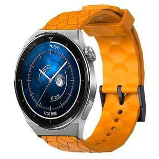 For Huawei Watch GT3 Pro 43mm 20mm Football Pattern Solid Color Silicone Watch Band(Yellow)