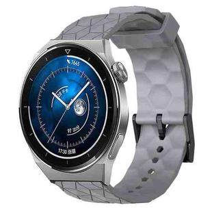 For Huawei Watch GT3 Pro 43mm 20mm Football Pattern Solid Color Silicone Watch Band(Grey)