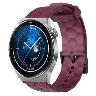 For Huawei Watch GT3 Pro 43mm 20mm Football Pattern Solid Color Silicone Watch Band(Wine Red)