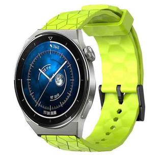 For Huawei Watch GT3 Pro 43mm 20mm Football Pattern Solid Color Silicone Watch Band(Lime Green)