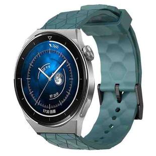 For Huawei Watch GT3 Pro 43mm 20mm Football Pattern Solid Color Silicone Watch Band(Rock Cyan)