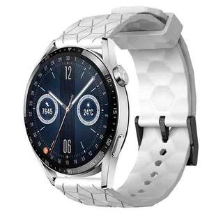 For Huawei Watch GT3 42mm 20mm Football Pattern Solid Color Silicone Watch Band(White)