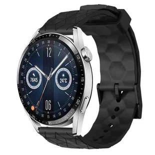 For Huawei Watch GT3 42mm 20mm Football Pattern Solid Color Silicone Watch Band(Black)