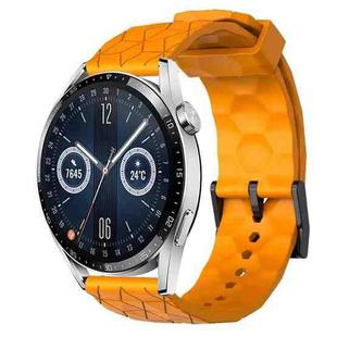 For Huawei Watch GT3 42mm 20mm Football Pattern Solid Color Silicone Watch Band(Yellow)