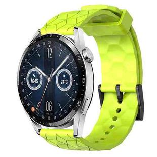 For Huawei Watch GT3 42mm 20mm Football Pattern Solid Color Silicone Watch Band(Lime Green)