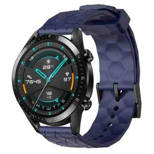 For Huawei Watch GT2 42mm 20mm Football Pattern Solid Color Silicone Watch Band(Navy Blue)