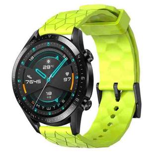 For Huawei Watch GT2 42mm 20mm Football Pattern Solid Color Silicone Watch Band(Lime Green)