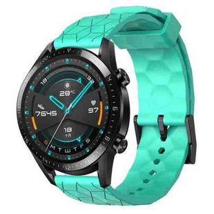 For Huawei Watch GT2 42mm 20mm Football Pattern Solid Color Silicone Watch Band(Teal)